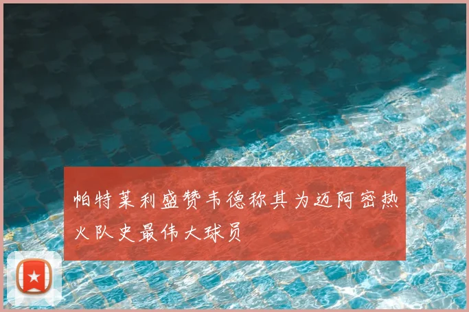帕特莱利盛赞韦德称其为迈阿密热火队史最伟大球员